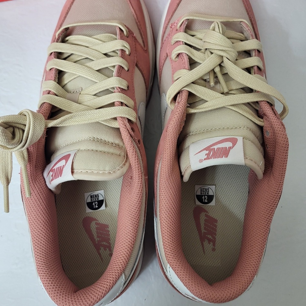Nike Dunk Low PRM Premium Red Stardust FB8895-601 Mens Sz 12 Dusty Rose/Sandrift - Picture 4 of 10